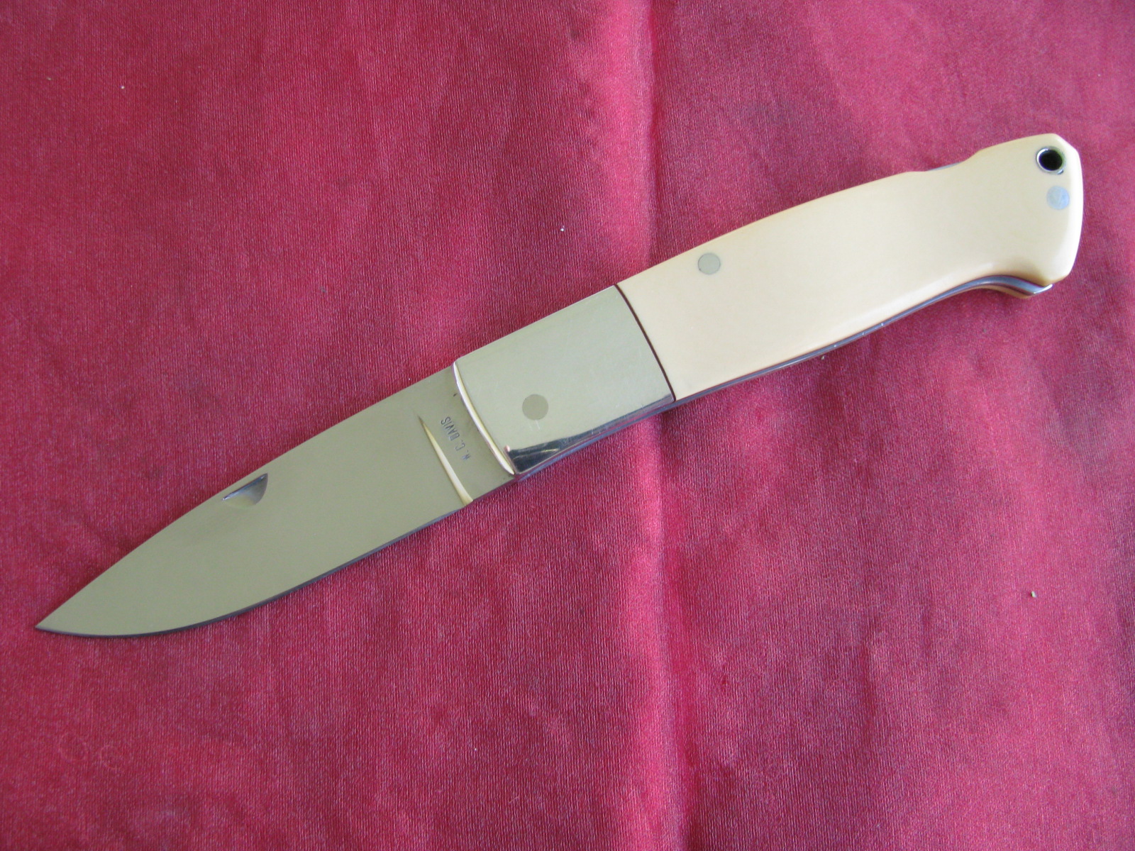 W.C. Davis Custom Handmade Drop Point Folding Lockback Hunting Knife