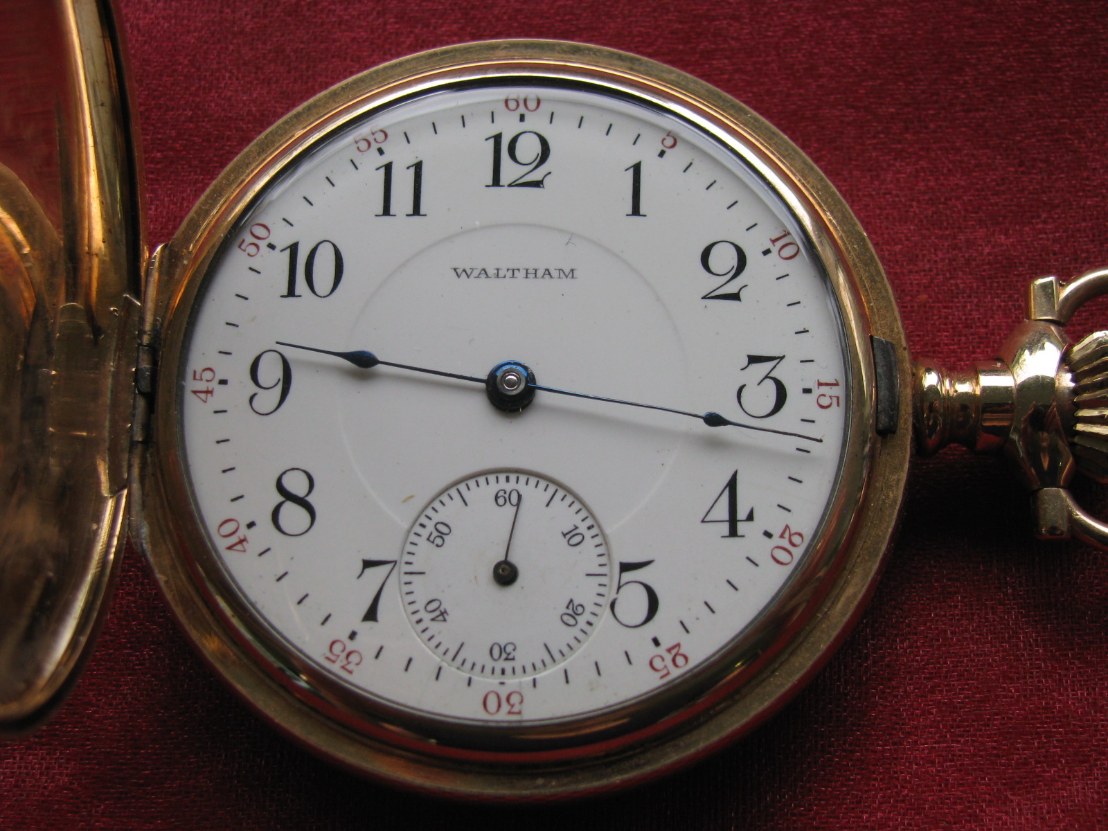 Waltham 16s 17j Yellow Gold Filled Hunting Case Pocket Watch, 1908