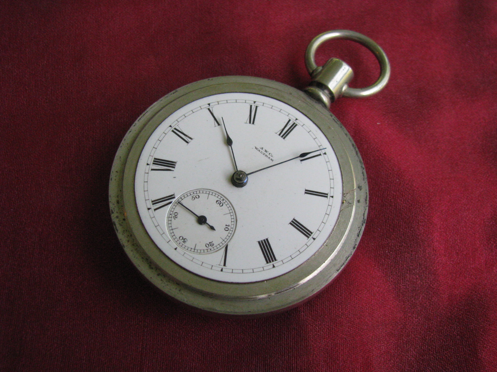Antique Waltham Wm. Ellery 18s 11j Silverode Key Wind Pocket Watch, ca