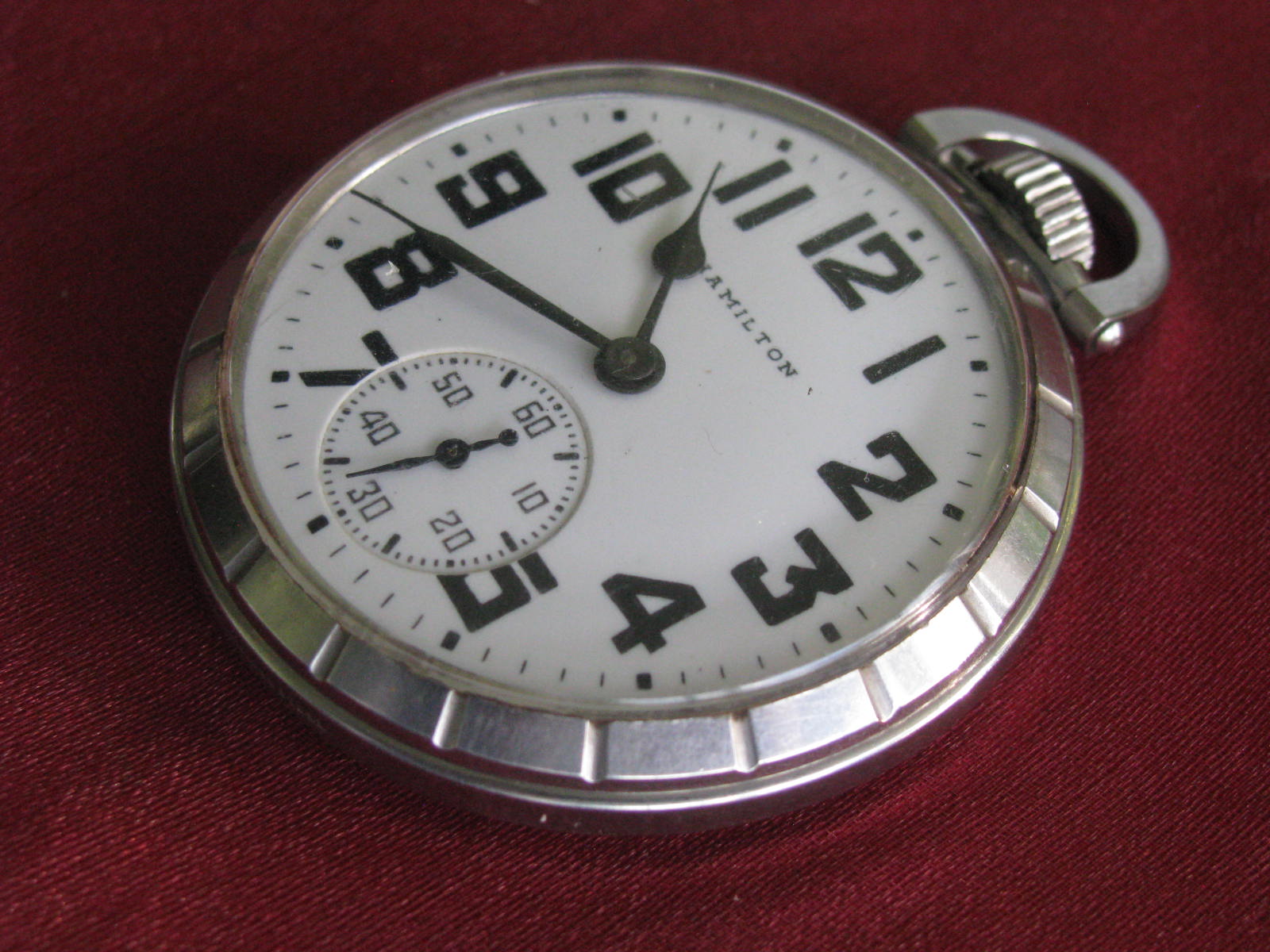 Hamilton 992B 21jewel 16size Stainless Steel Railroad Pocket Watch