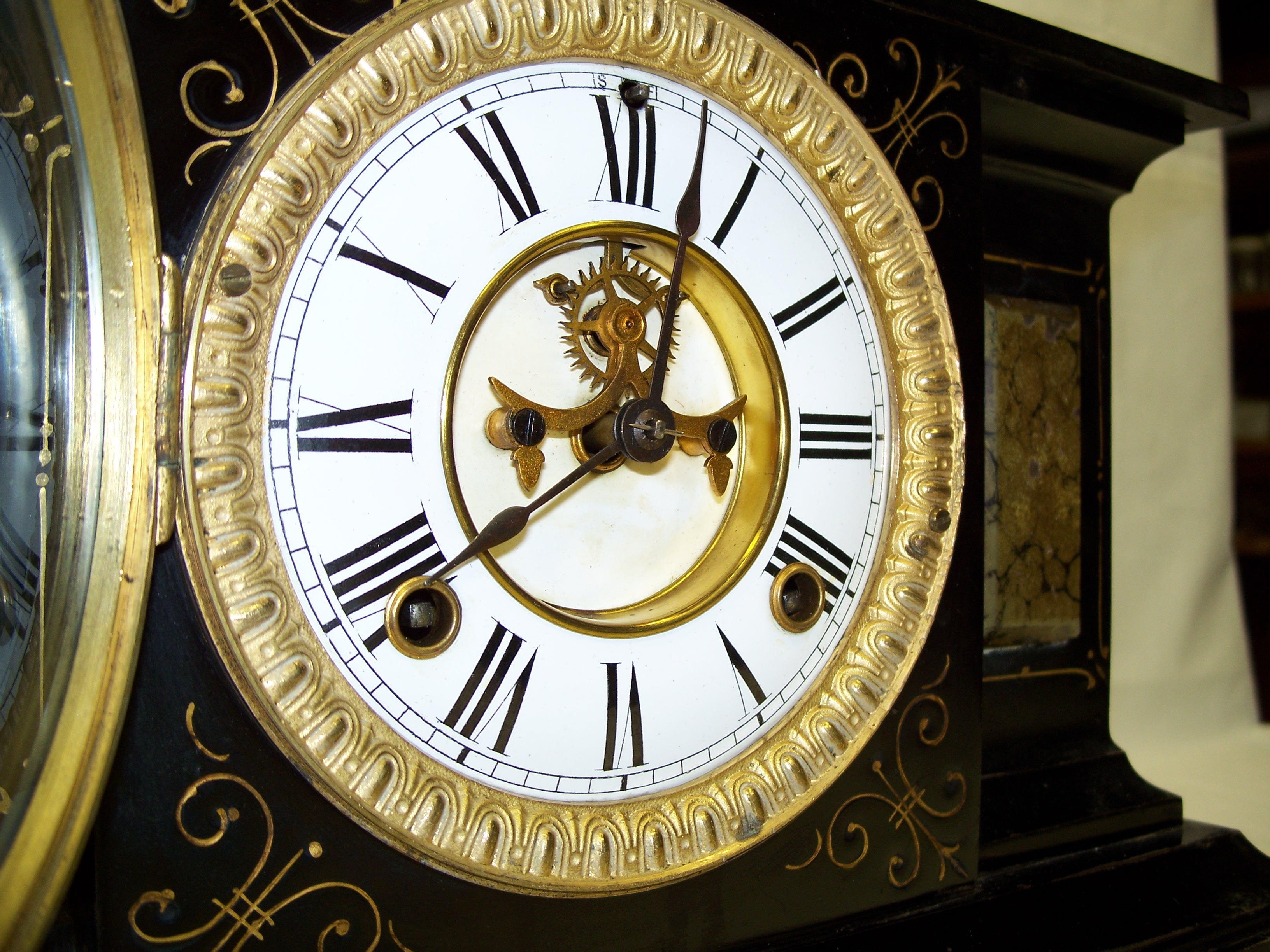 Black Iron Mantel Clock Clockfolk of New England