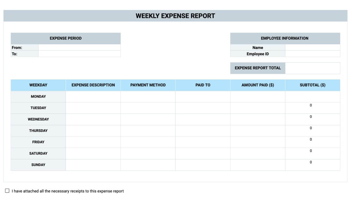 Expense Report Templates Clockify™