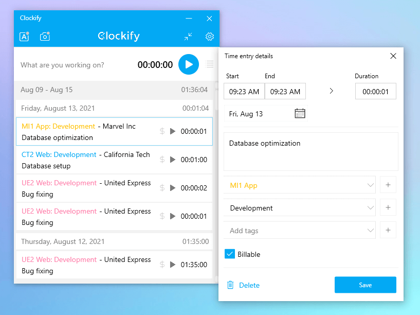 Windows app Clockify Help