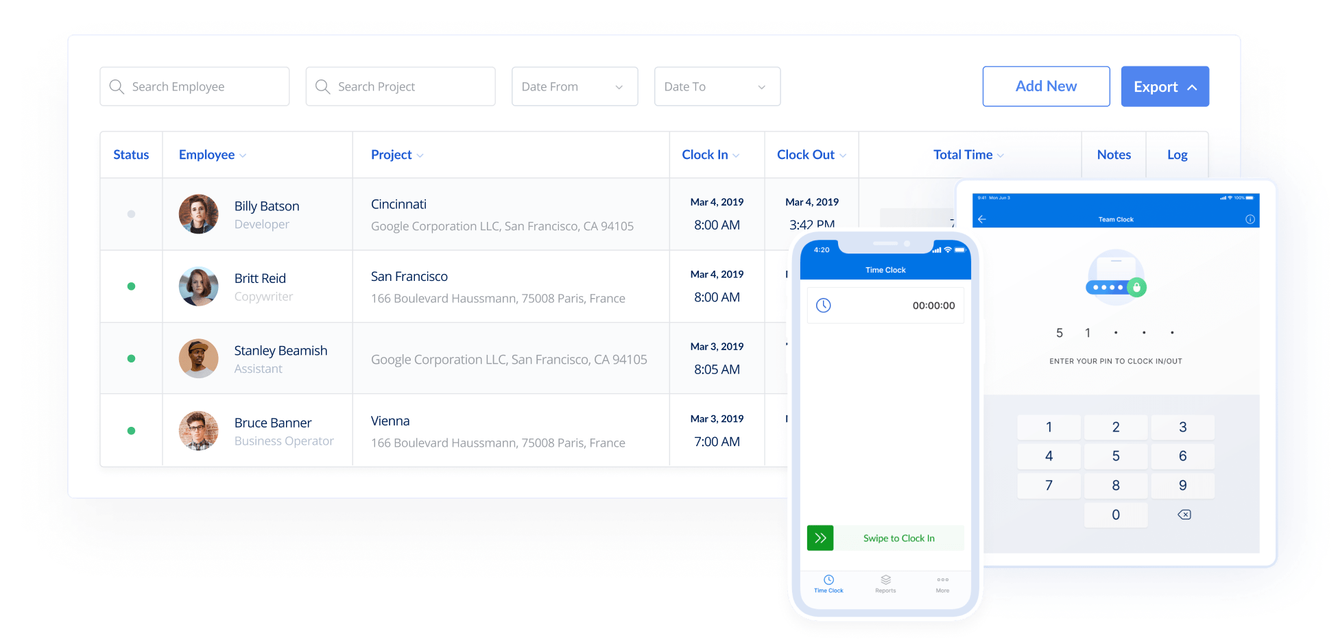 Employee Time Clock Software ClockInEasy Free 14Day Trial