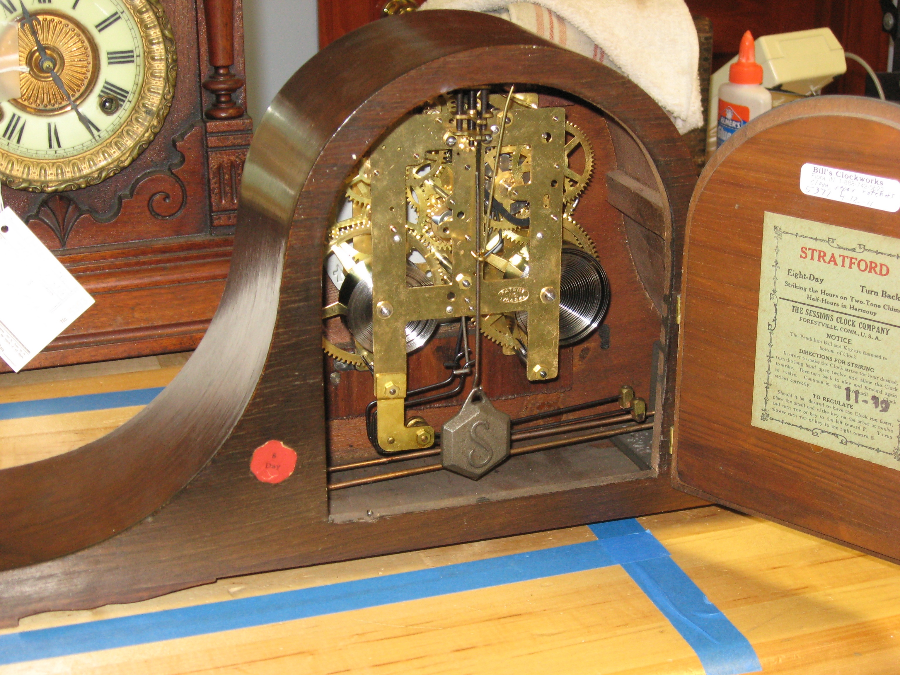 Sessions “Stratford” Tambour Mantel Clock