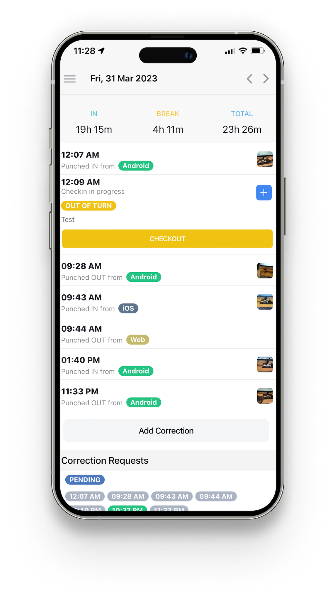 Time Clock App for iOS ClockIt