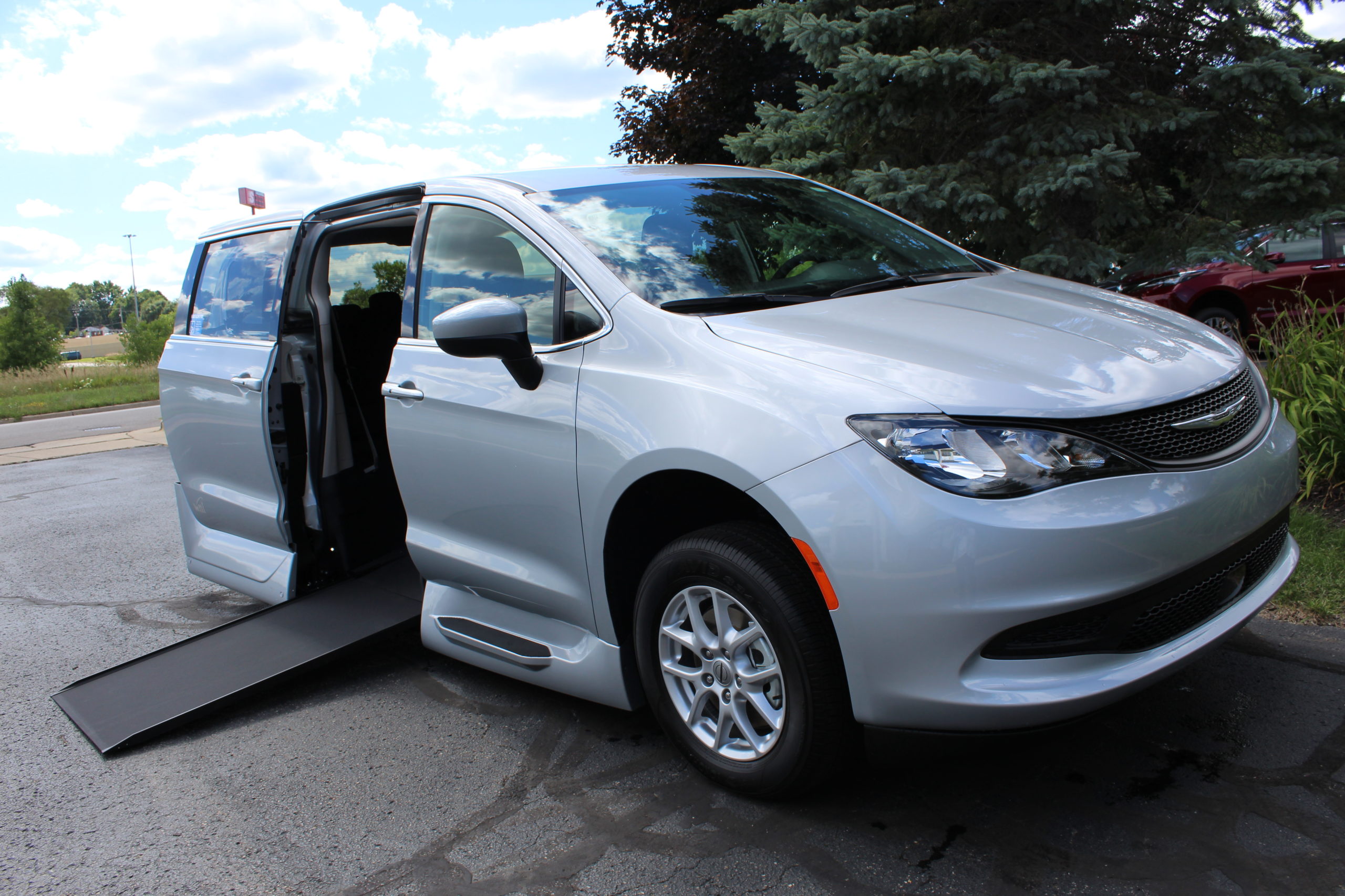 2022 Silver Chrysler Voyager LX with VMI Northstar Conversion Wheelchair Van for Sale at Clock