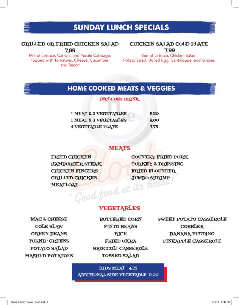 the clock restaurant anderson sc Norene Putman