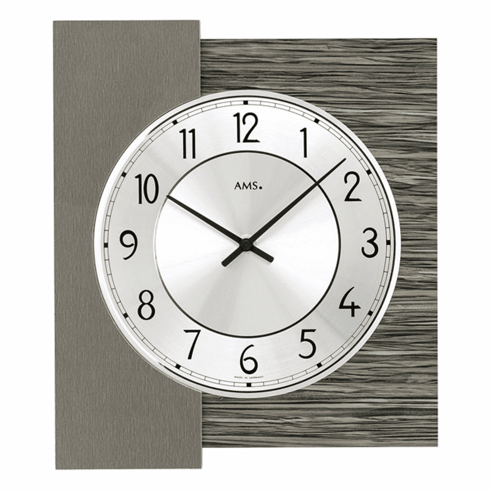 AMS 9584 Square Grey Quartz Wall Clocks Australia