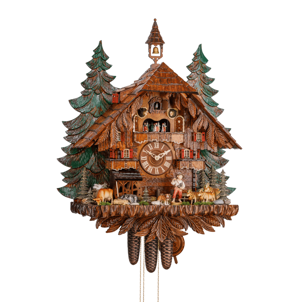 Hekas Shepherd Boy and Cows Cuckoo Clock 37488T —