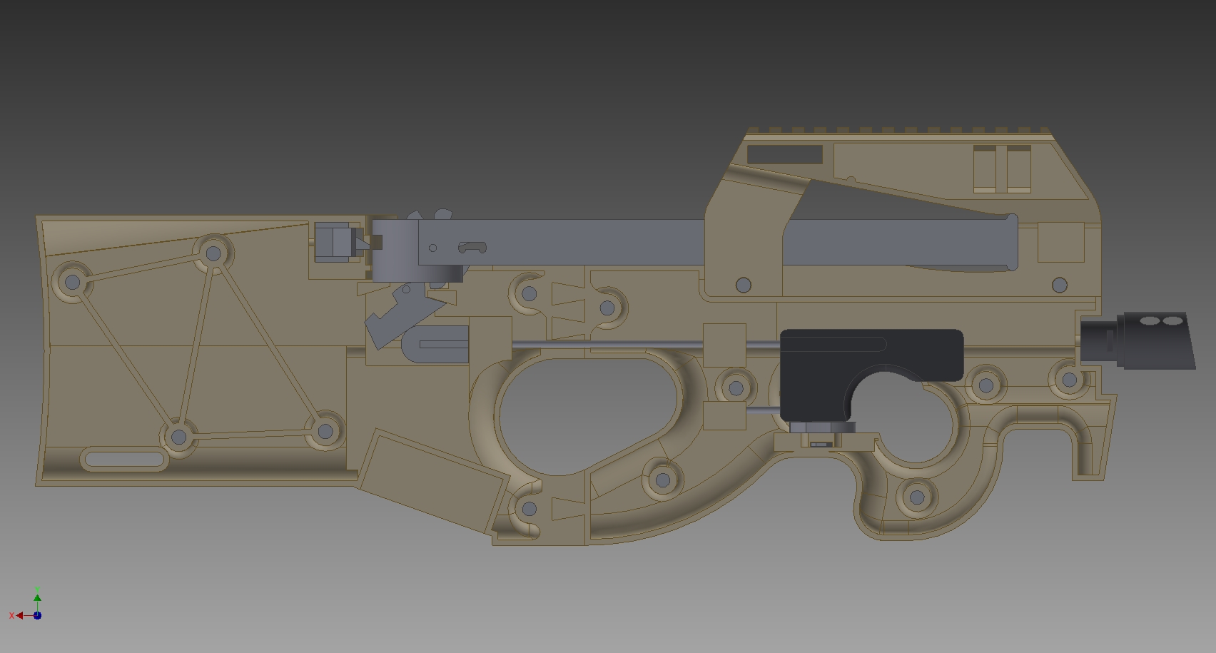 3D printed Rubber Band Gun P90 – Yuri Murakami