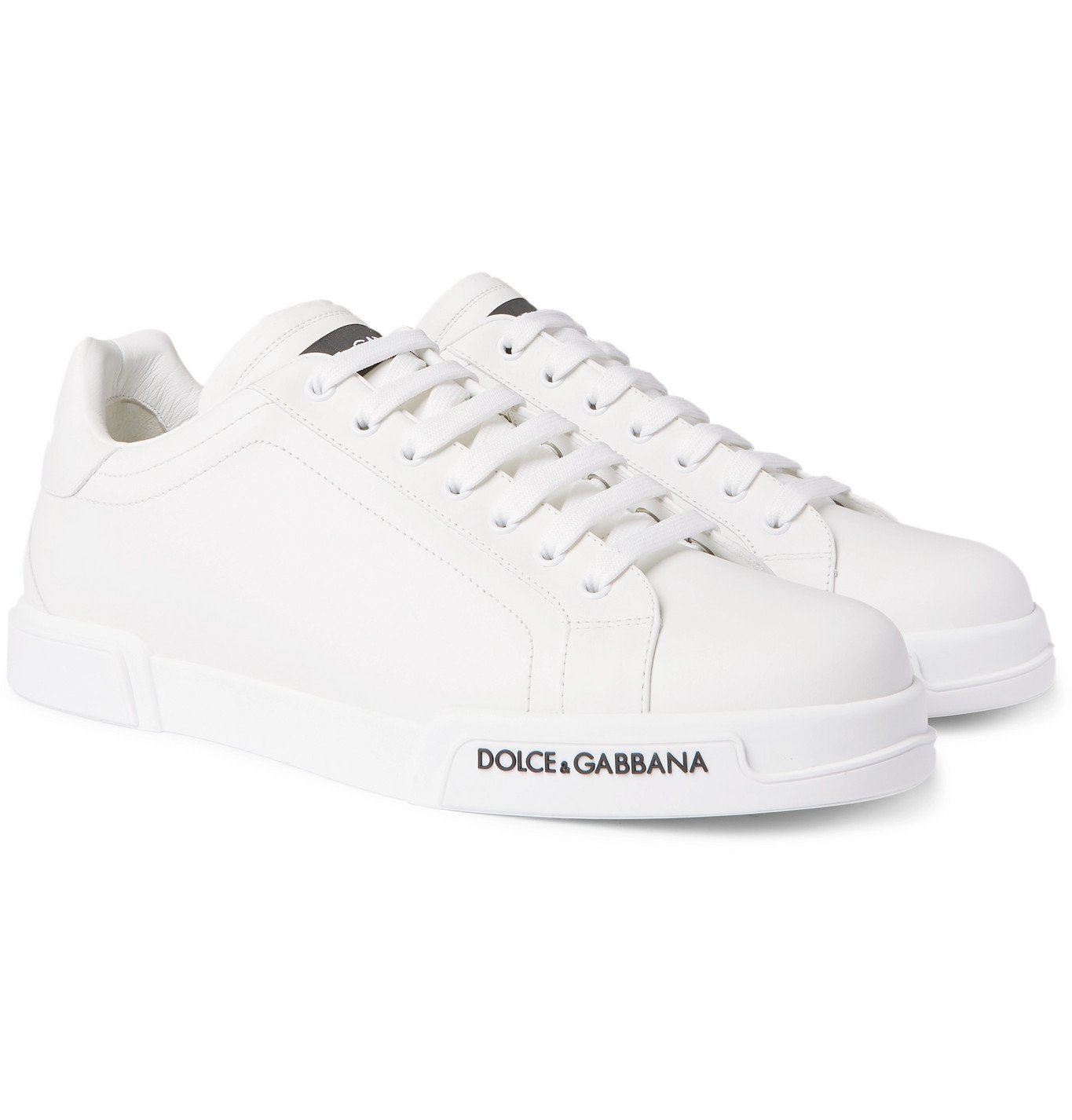 Dolce & Gabbana LogoAppliquéd RubberTrimmed Leather Sneakers