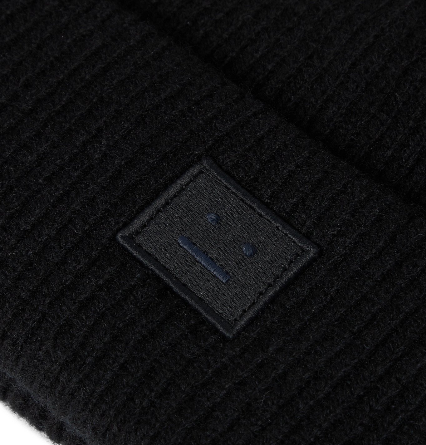Acne Studios Kansy LogoAppliquéd WoolBlend Beanie Black Acne Studios