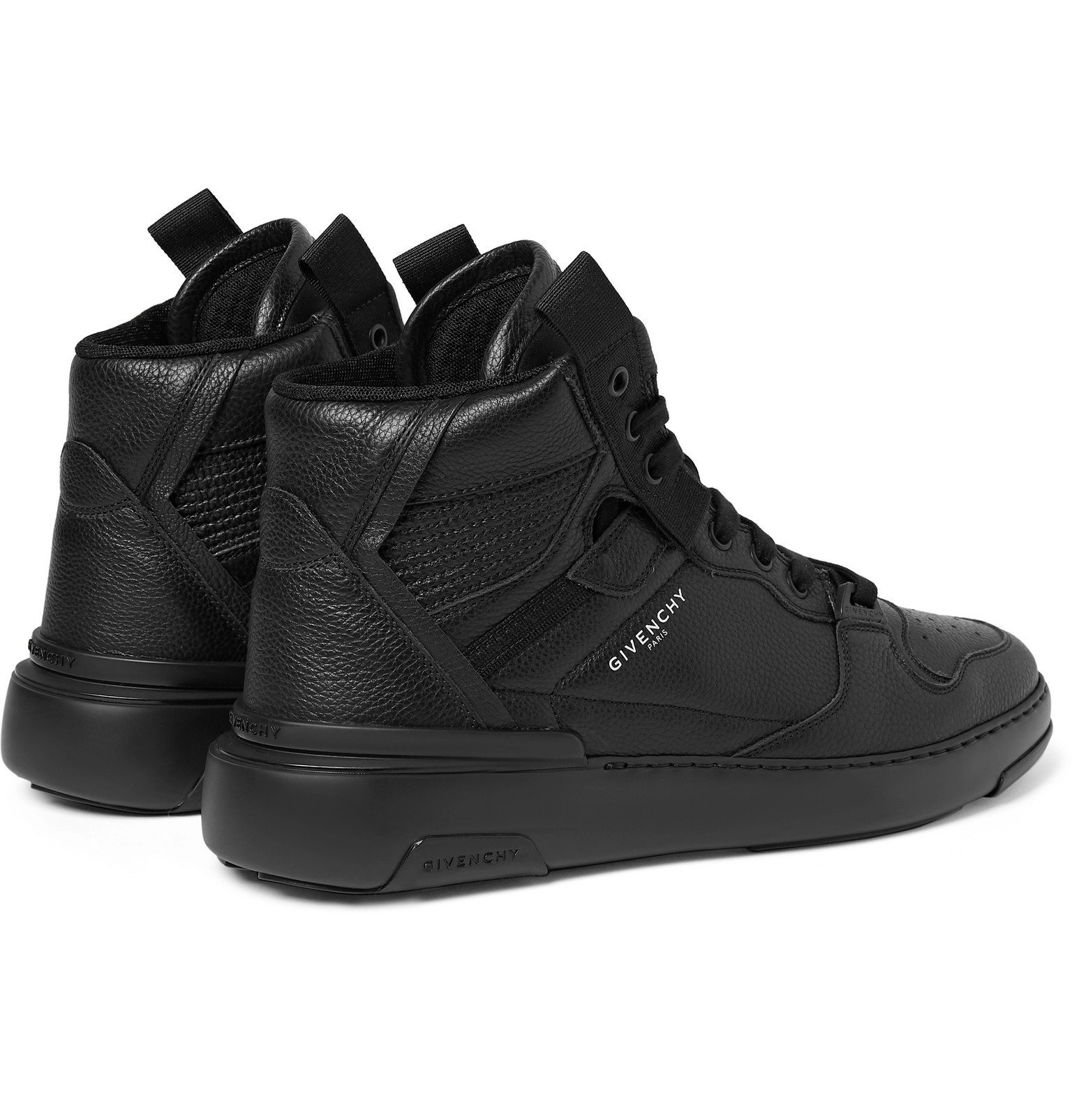 Givenchy Wing GrosgrainTrimmed FullGrain Leather HighTop Sneakers