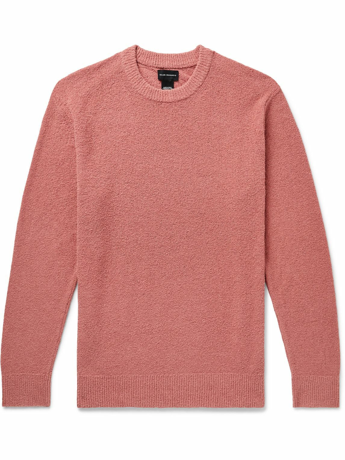 Club Monaco CottonBlend Bouclé Sweater Pink Club Monaco