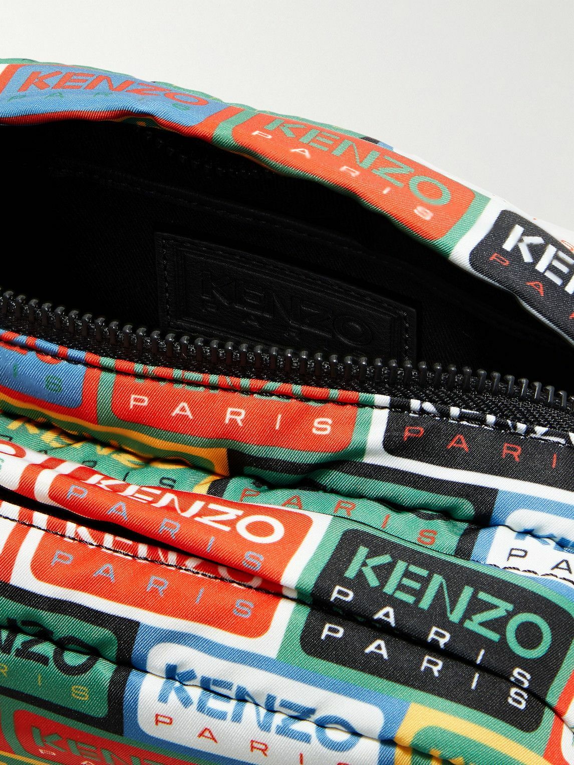 KENZO LeatherTrimmed LogoPrint TechTwill Messenger Bag Kenzo