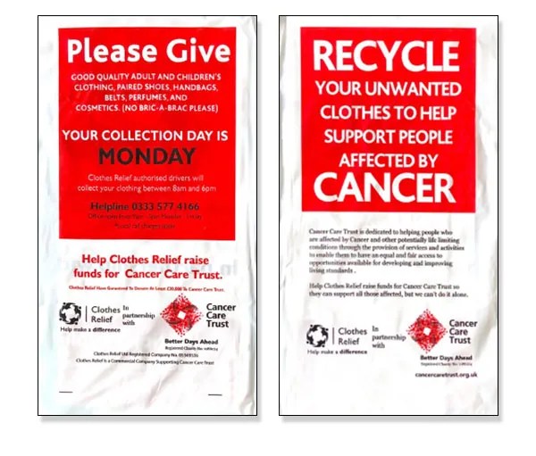 Cancer Care Trust Door to door clothes collections