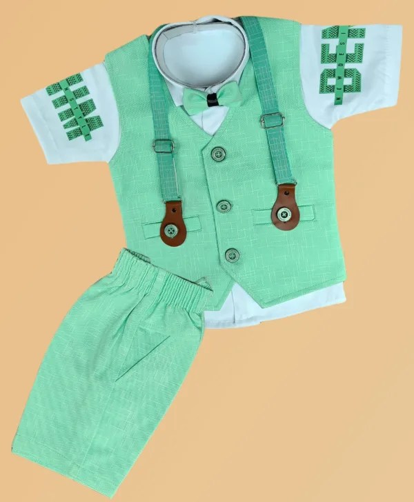 Baby Boy Party Wear Set Green 612 Months Clothonics