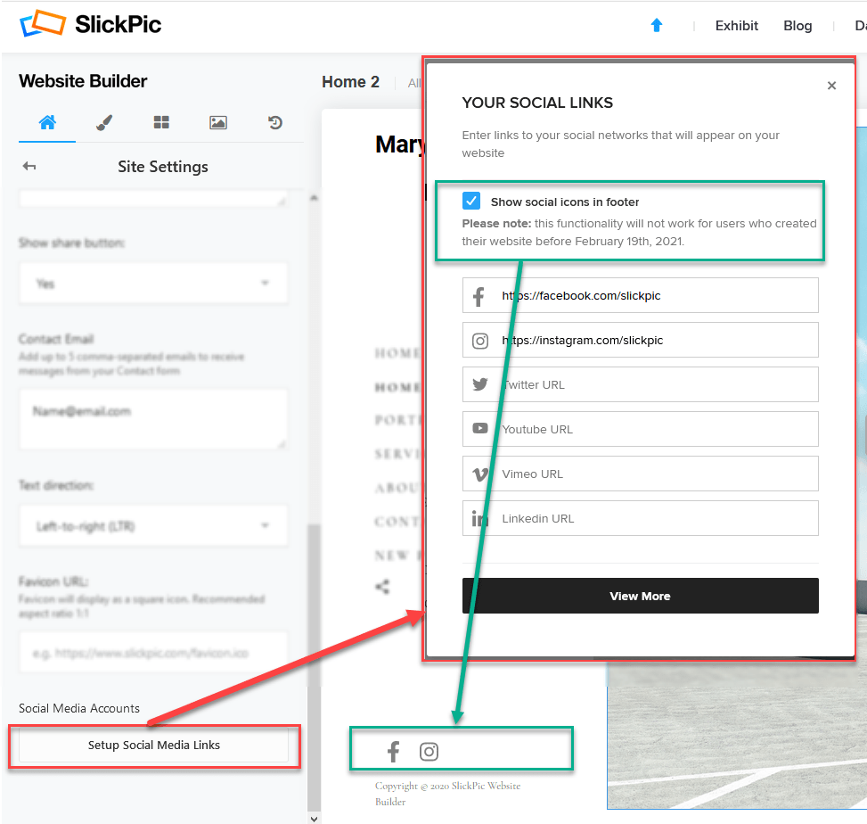 How to Create Social Links SlickPic Help