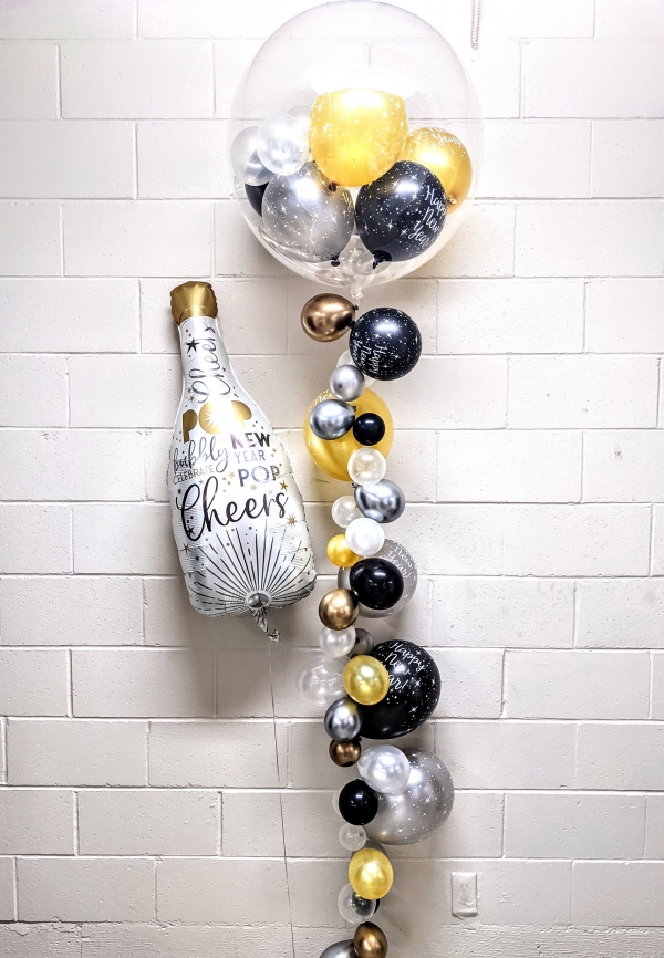 Awesome New Year Bubble Strand Balloon Set balloons vancouver JC
