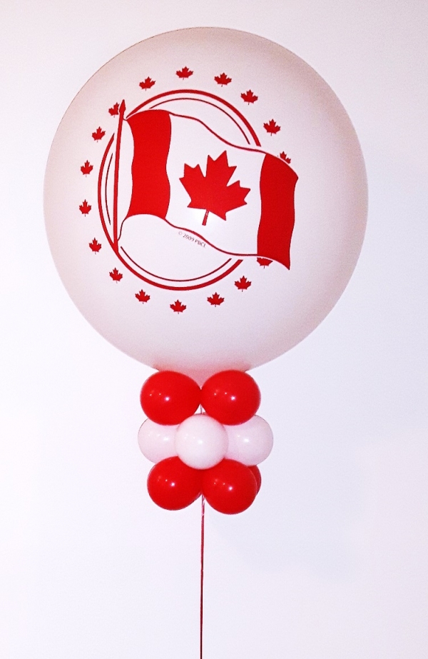 Canada Day Flag Balloon 2 balloons vancouver JC Balloon Studio
