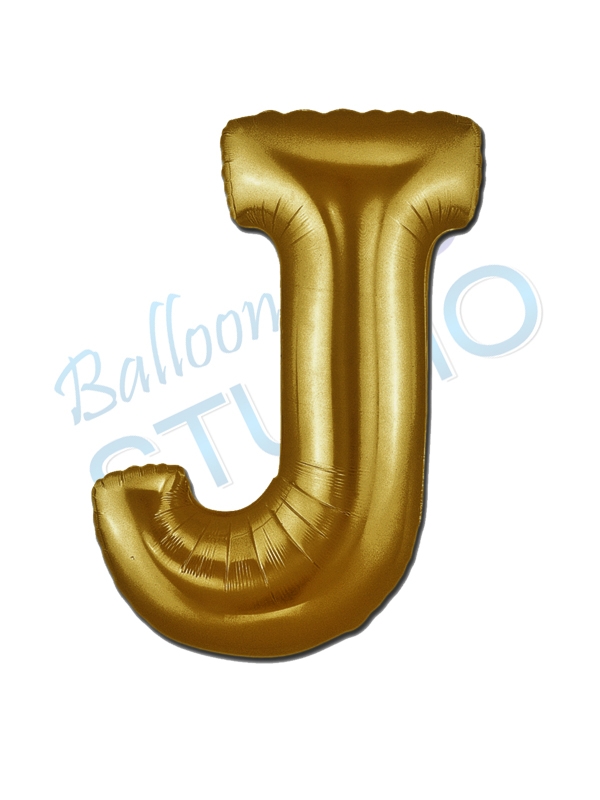 Gold Balloon Letter J balloons vancouver JC Balloon Studio