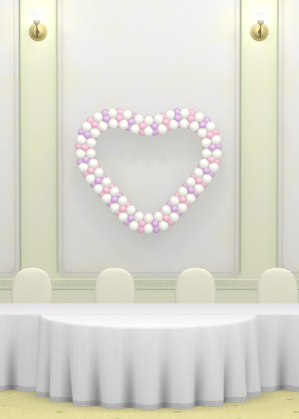 Wedding Wall Heart 62 balloons vancouver JC Balloon Studio