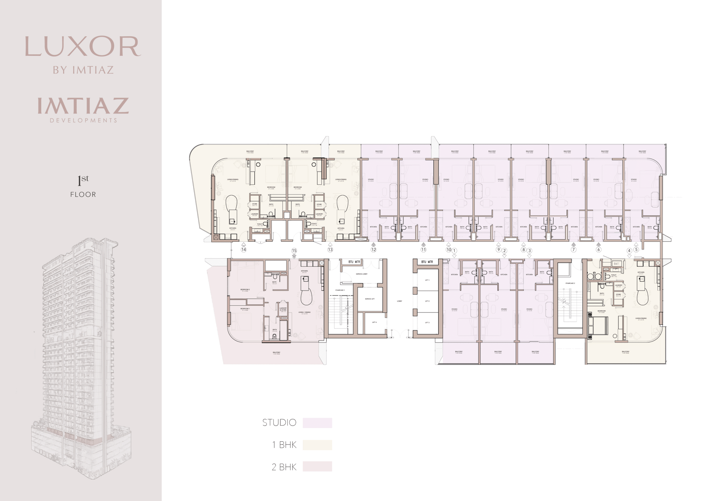 Floor Plans Luxor Jumeirah Village Circle (JVC) by Imtiaz Developments