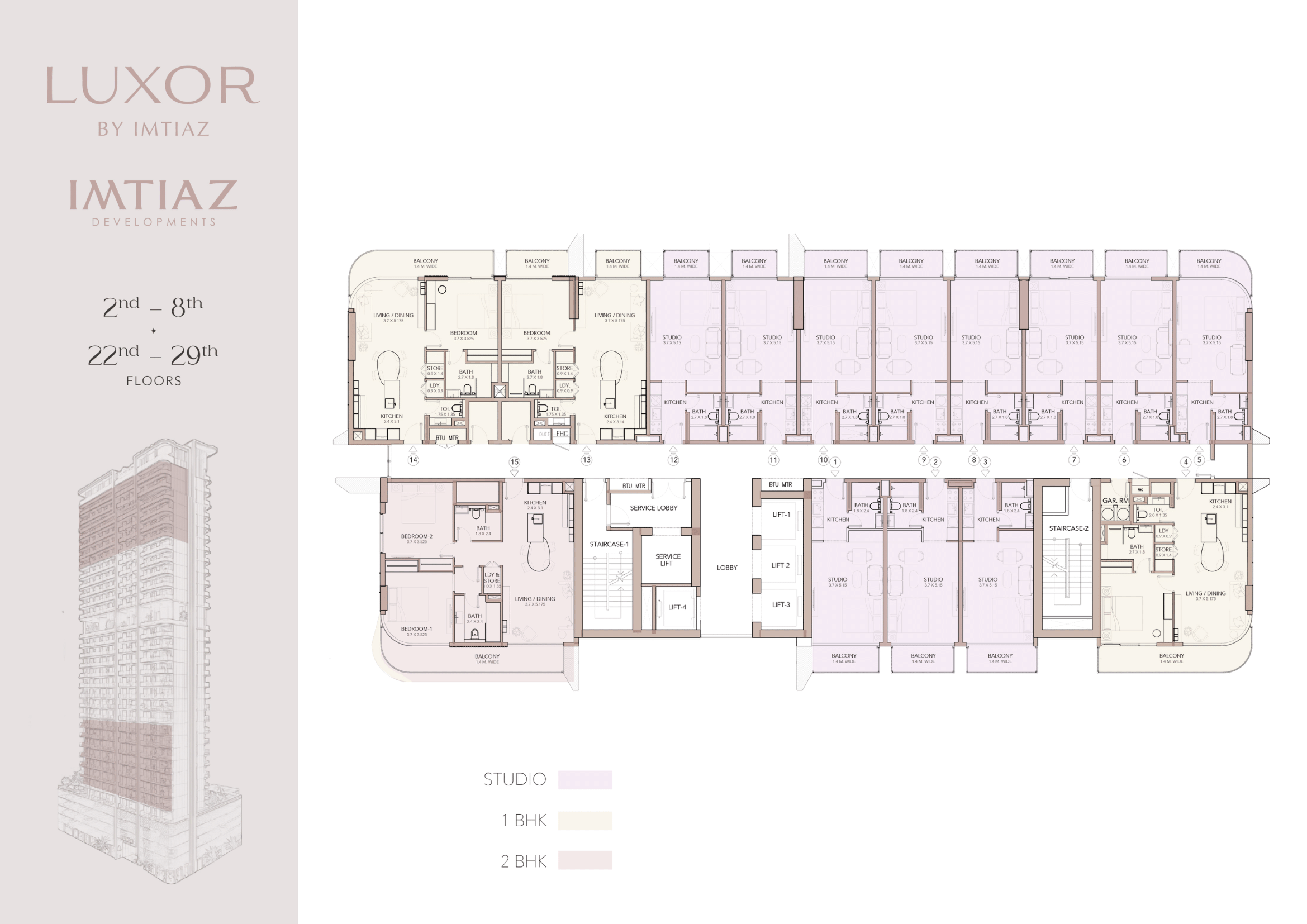 Floor Plans Luxor Jumeirah Village Circle (JVC) by Imtiaz Developments