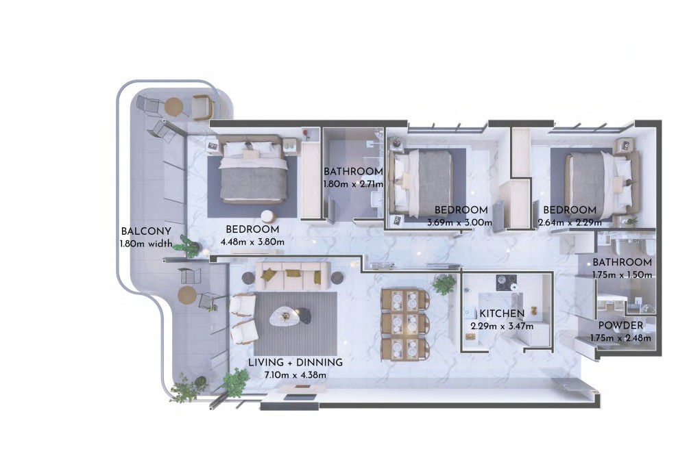 Floor Plans Olivia Residences Dubai Investment Park (DIP) by Karma