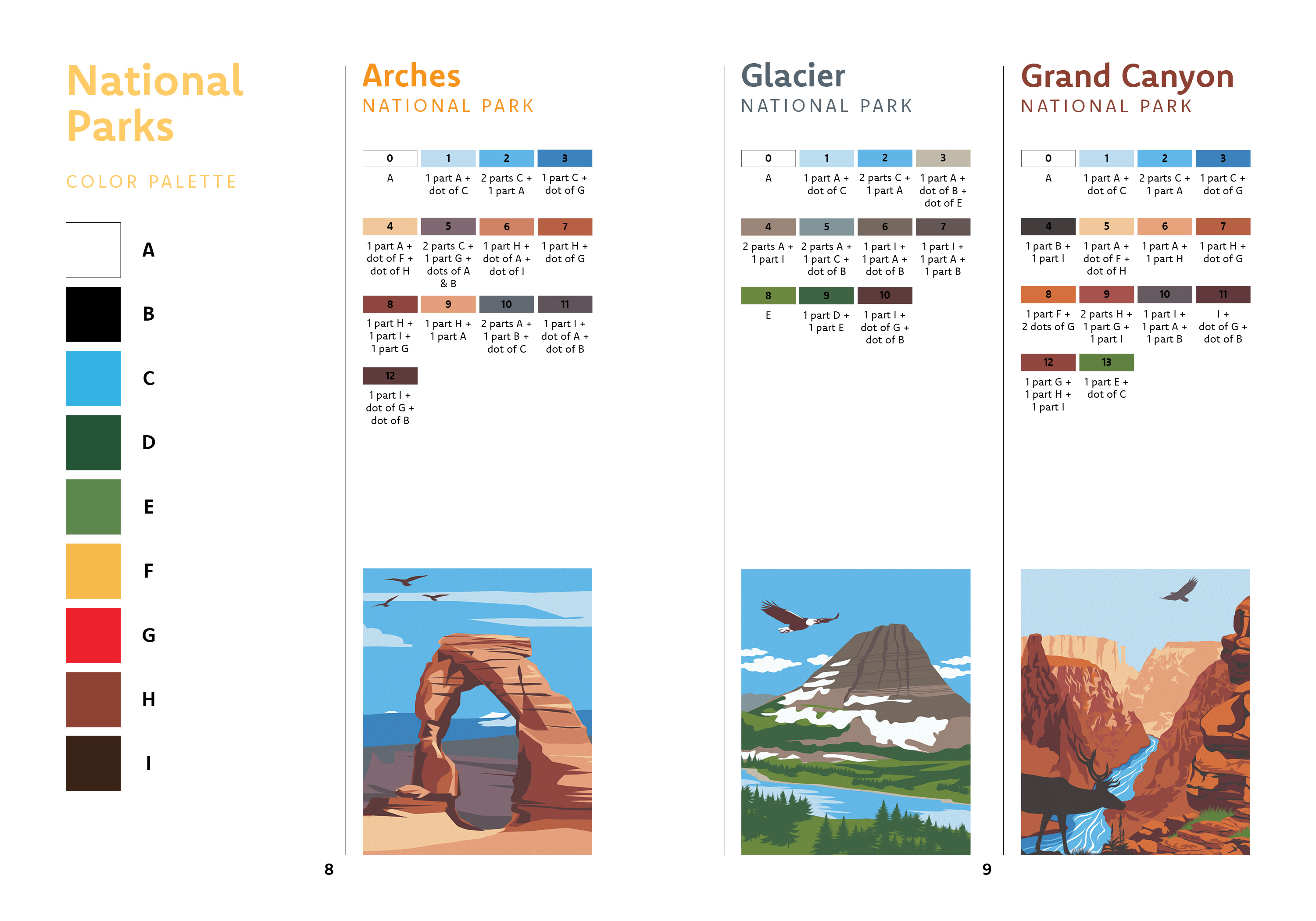 Paint by Number Kit National Parks Quarto At A Glance The Quarto Group