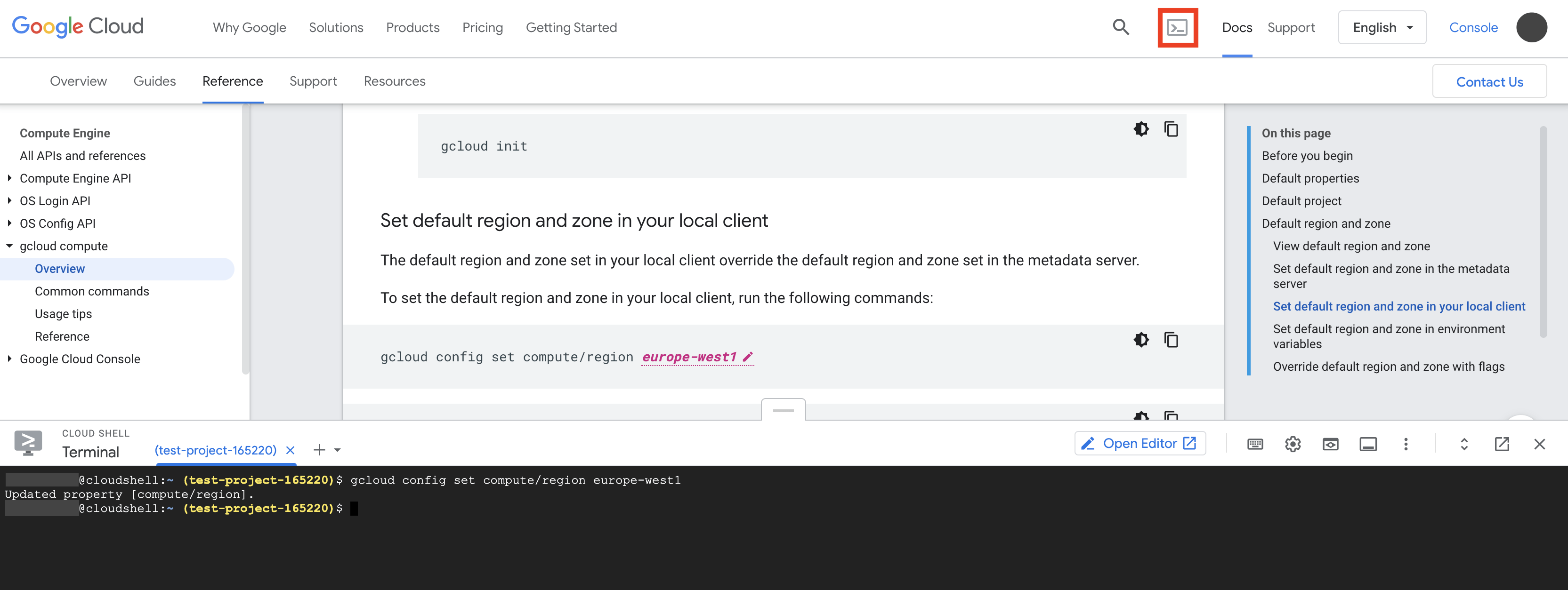 Launch Cloud Shell Google Cloud