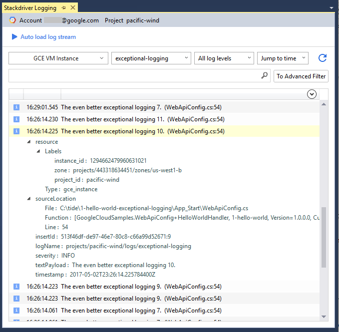 Reviewing logs with the Cloud Logging Logs Explorer Cloud Tools for