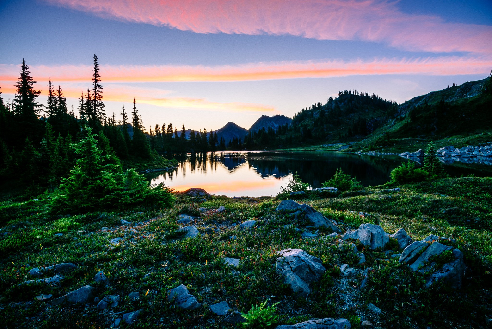 Sunrise in the Seven Lakes Basin, Olympic National Park, August 2017