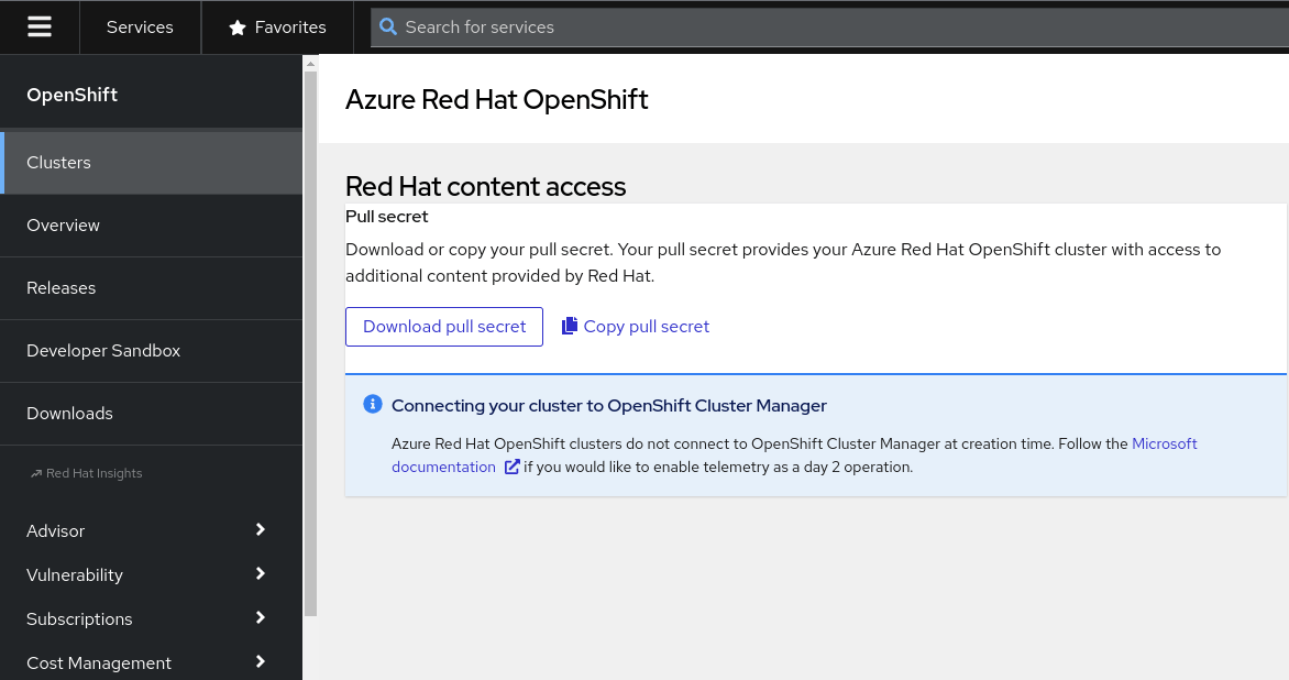 Prerequisites Getting started with Microsoft Azure Red Hat OpenShift