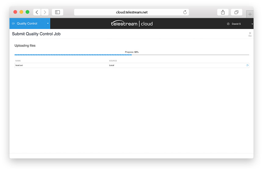 Getting Started Running QC job in the cloud Telestream Cloud