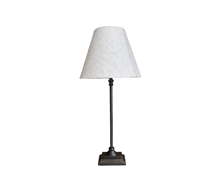 Table Lamp & Shade Antique Bronze / Natural Linen Homewares