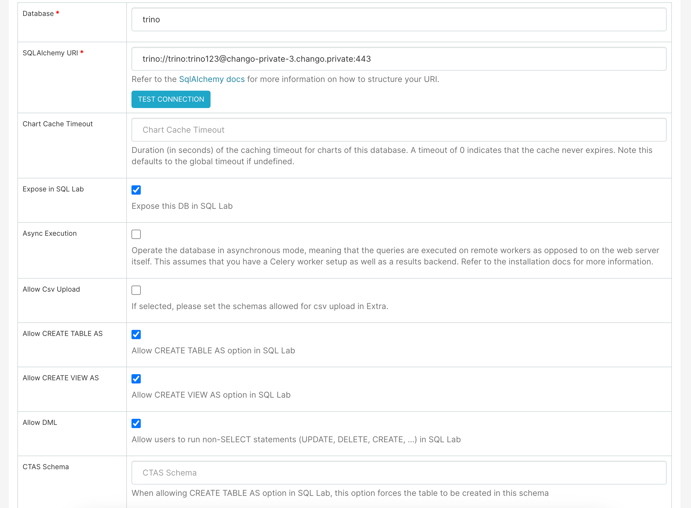 Run First Trino Query Chango Private