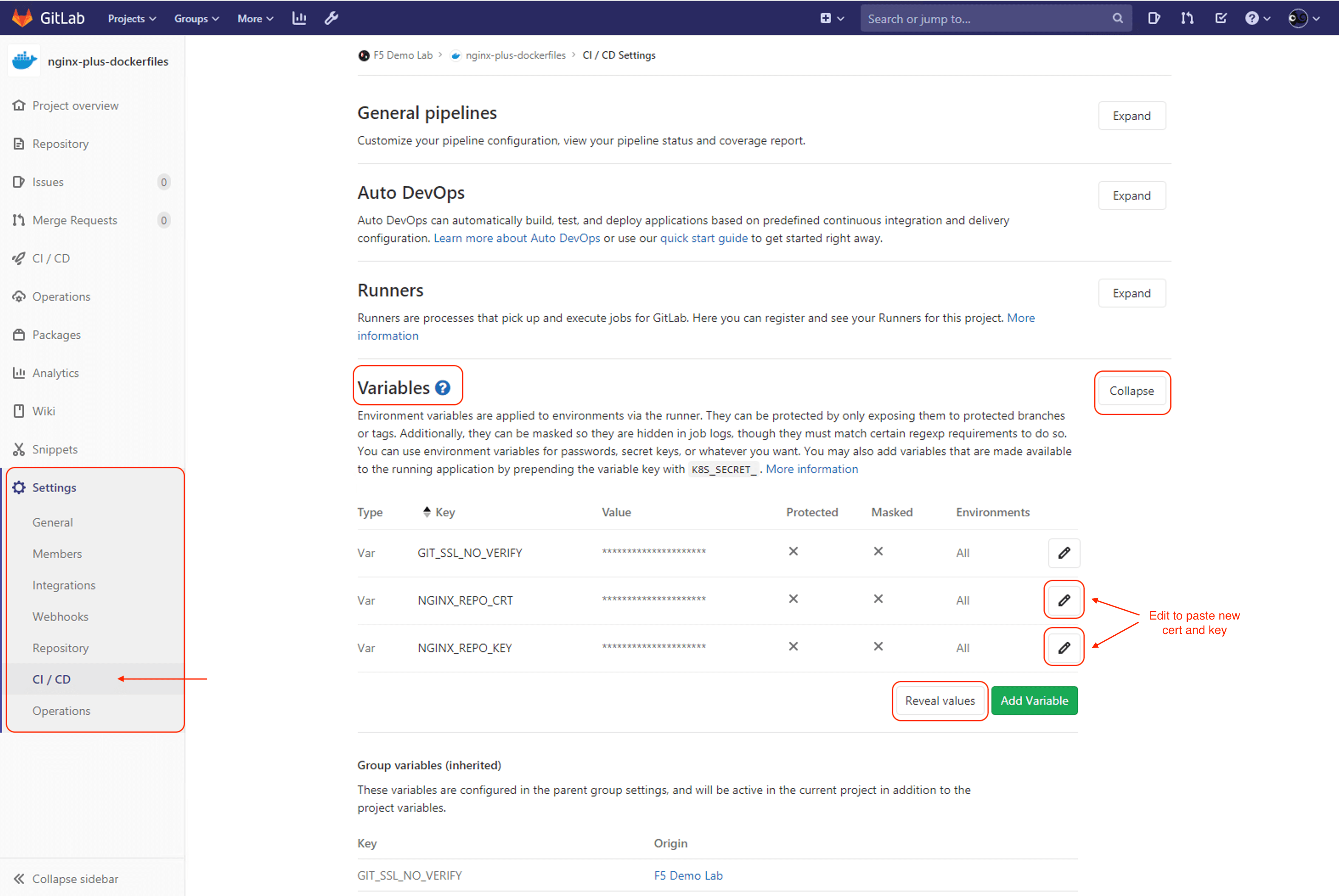 Lab 2 GitLab CI/CD environment variables