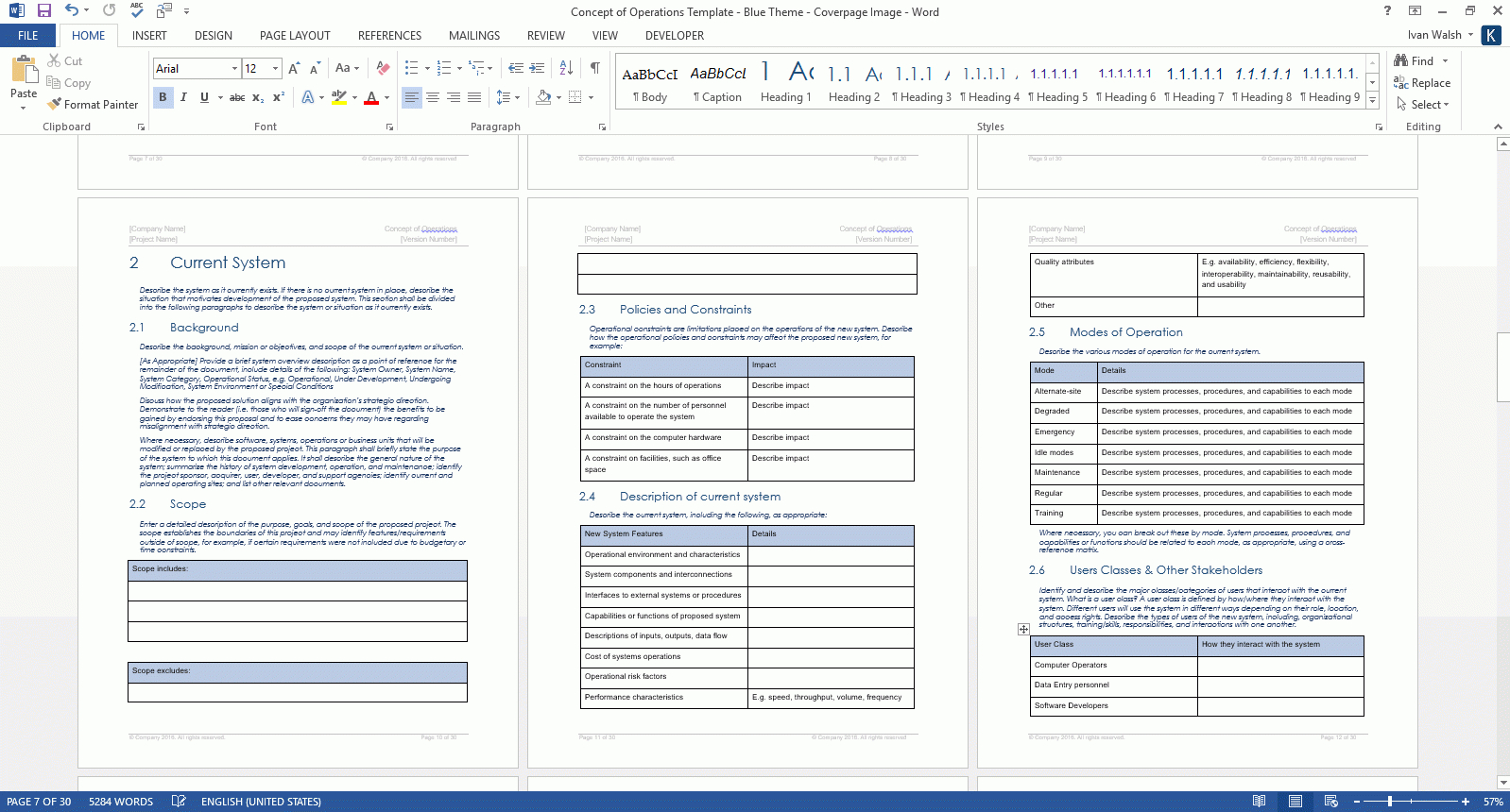 Concept Of Operations Template (Ms Word) Templates, Forms Intended