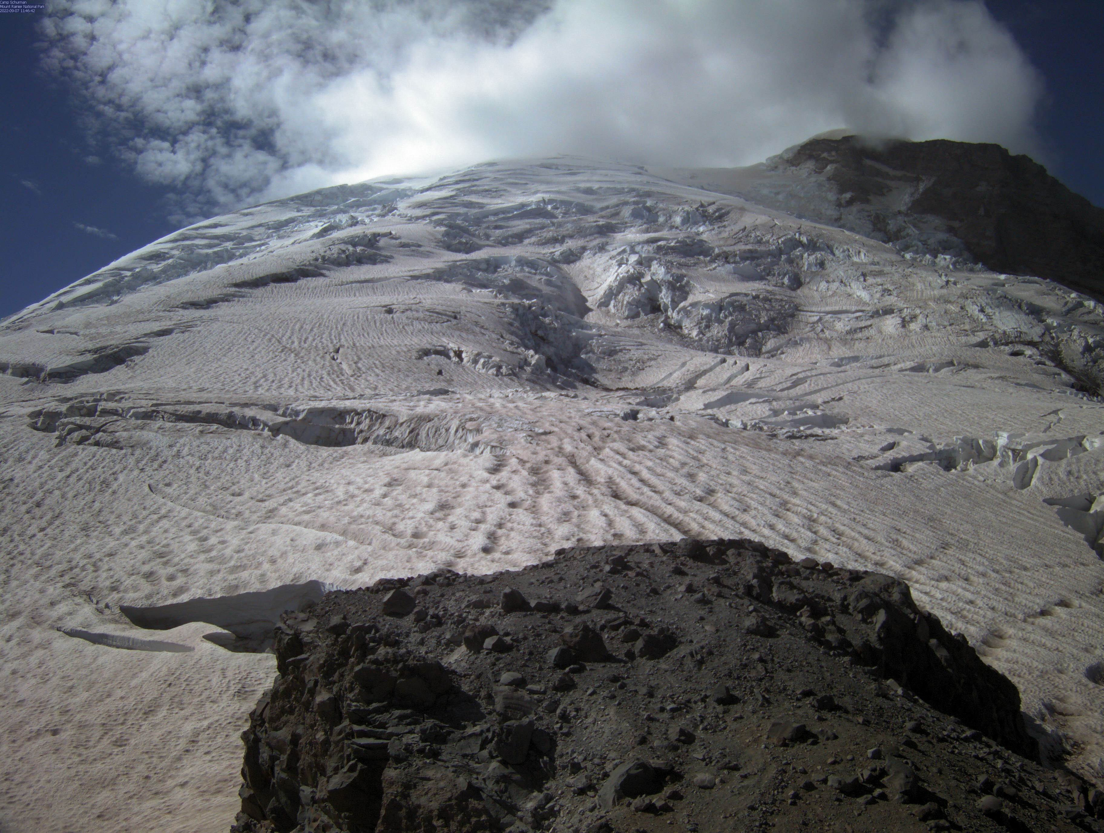No, Mount Rainier is not ‘venting’ or erupting. It’s just a cloud