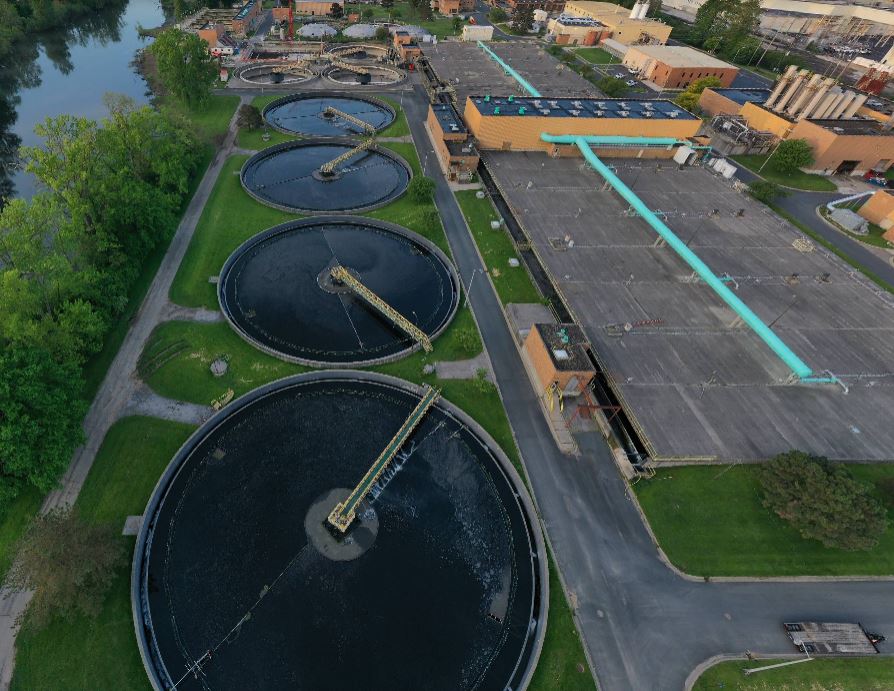 EGLE drone flies over Kalamazoo wastewater treatment plant