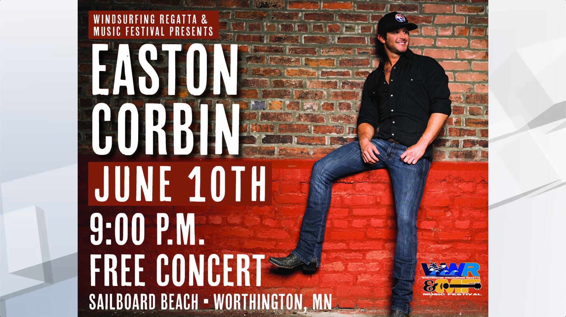 Easton Corbin Headlining Worthington Windsurfing Regatta & Music Festival