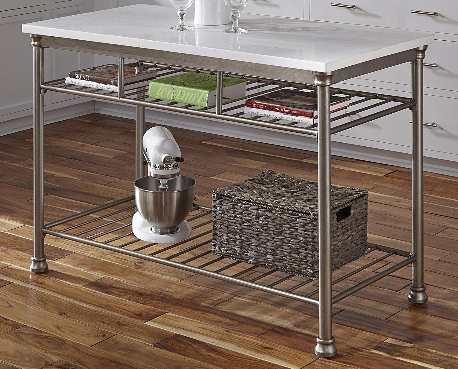 Home Styles The Orleans Kitchen Island With Quartz White Top 522.