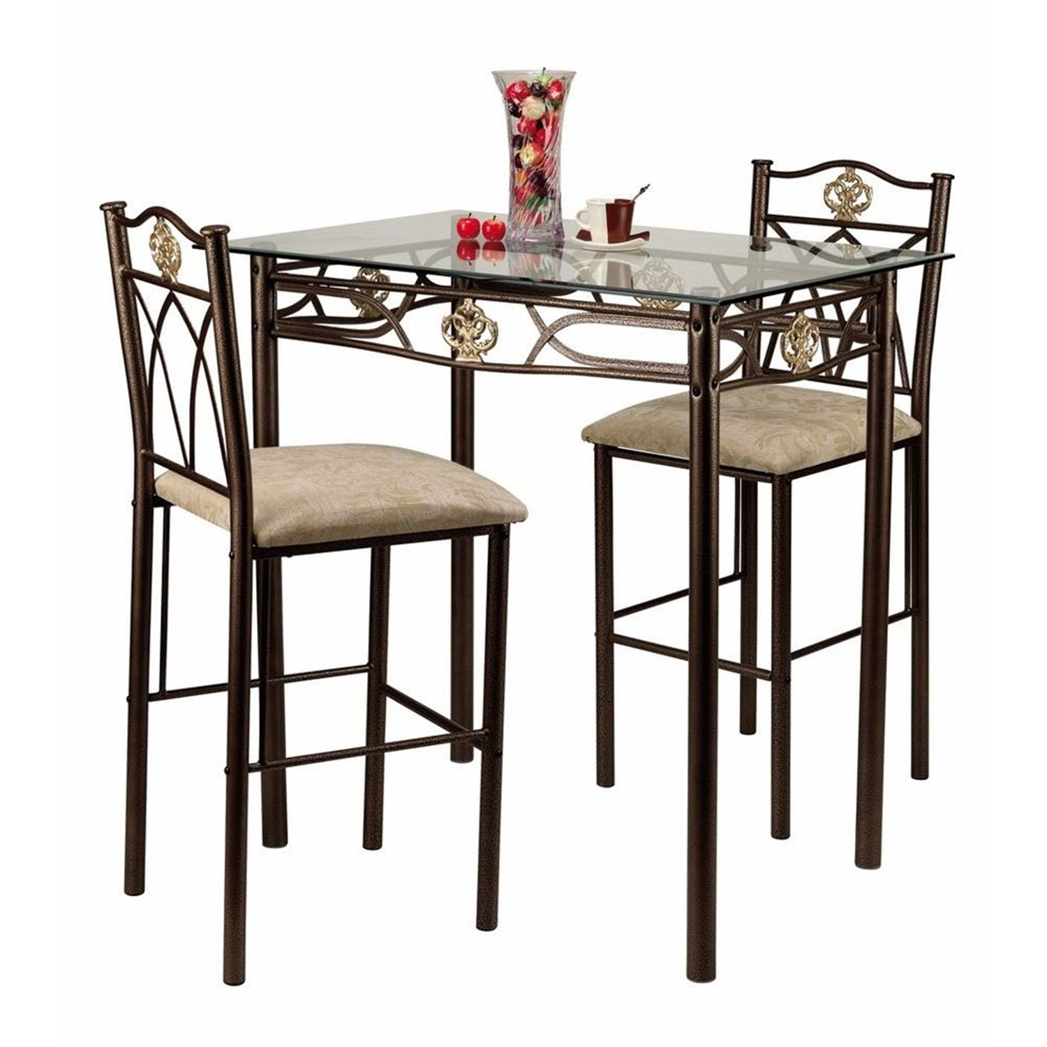 3 Pc Bistro Table Set Home Source 3 Pc Bistro Set by OJ Commerce CROWNBISTRO 218.99