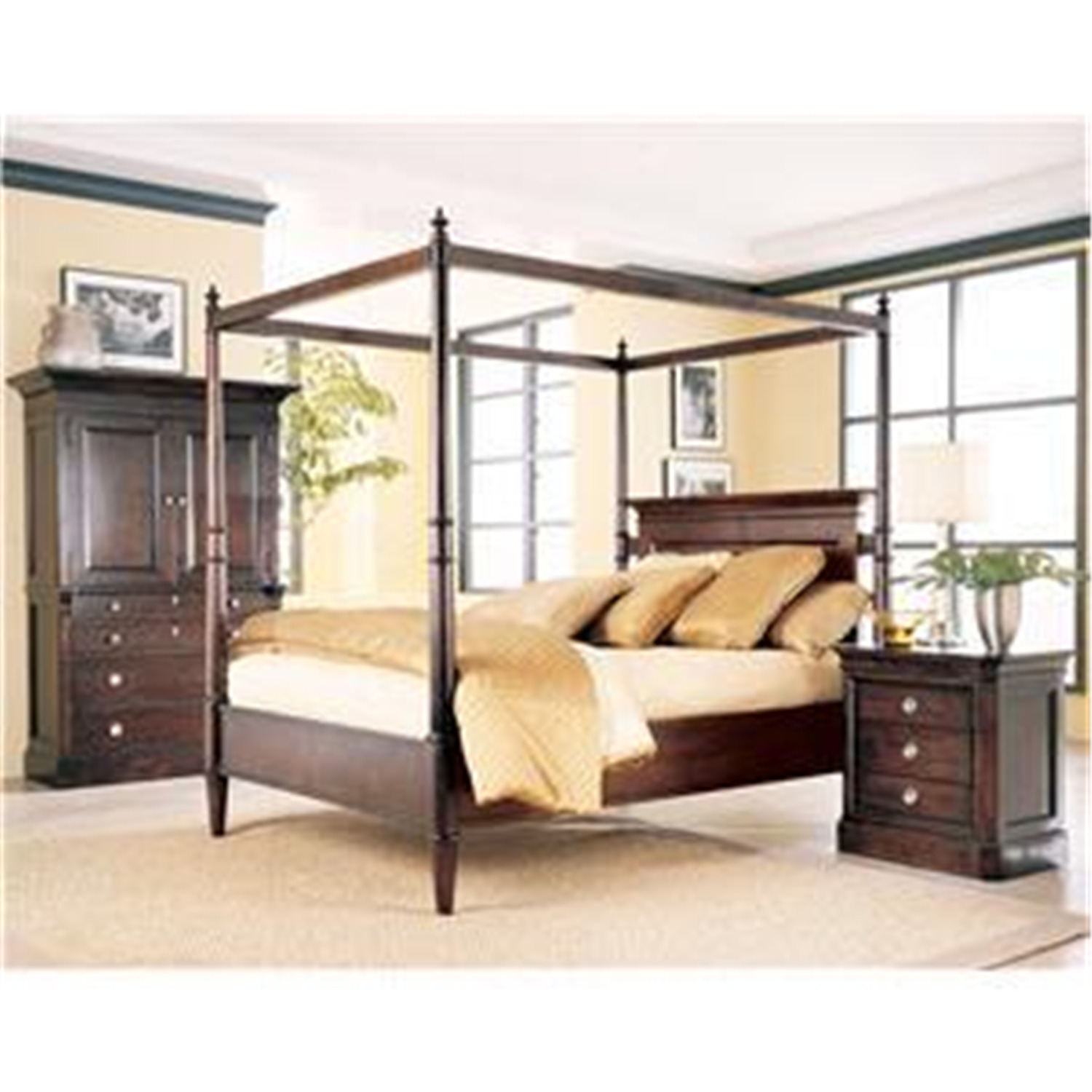 Lane Gramercy Park Bedroom Furniture Lane Gramercy Park Queen Poster Bed with Canopy by OJ Commerce 64227a