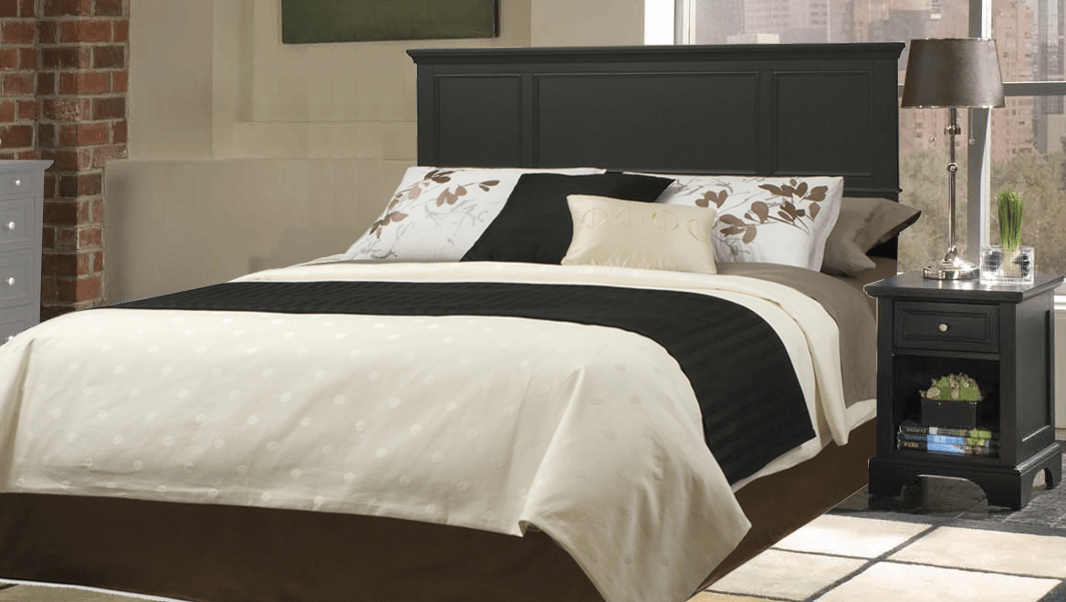 Home Styles Bedford Queen Wood Panel Headboard 2 PC Ebony Bedroom Set