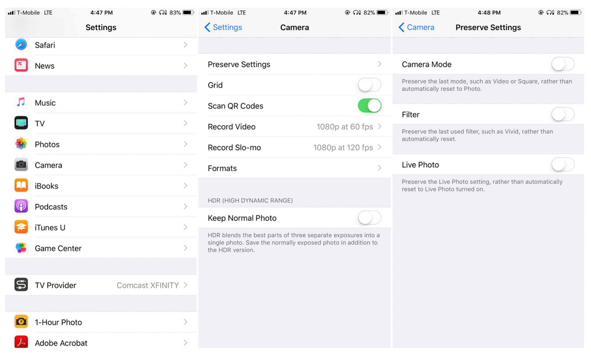 Iphone Camera Settings For Video at Michelle Dobson blog
