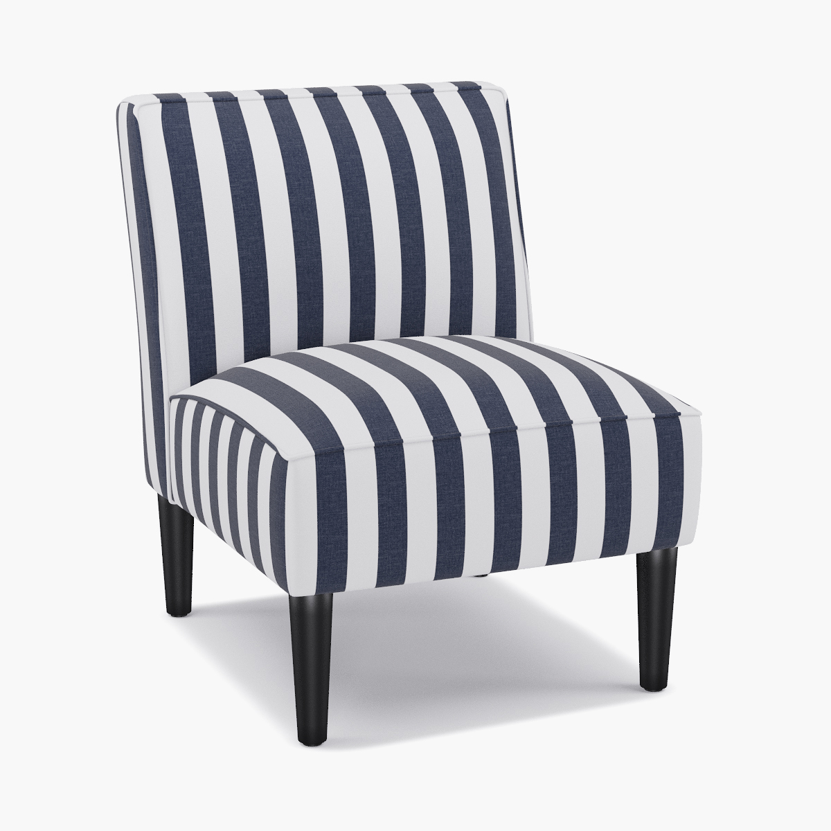 Navy Cabana Stripe Slipper Chair The Inside