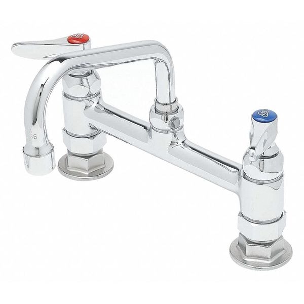 T&S BRASS B0222 Manual, 8" Mount, 2 Hole Low Arc Laundry Sink Faucet